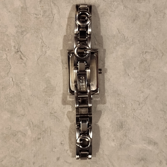 GUESS WOMEN'S SILVER TONE "G" LINK WATCH WITH BLACK DIAL LINK EXTENTION G66551L - Picture 9 of 12